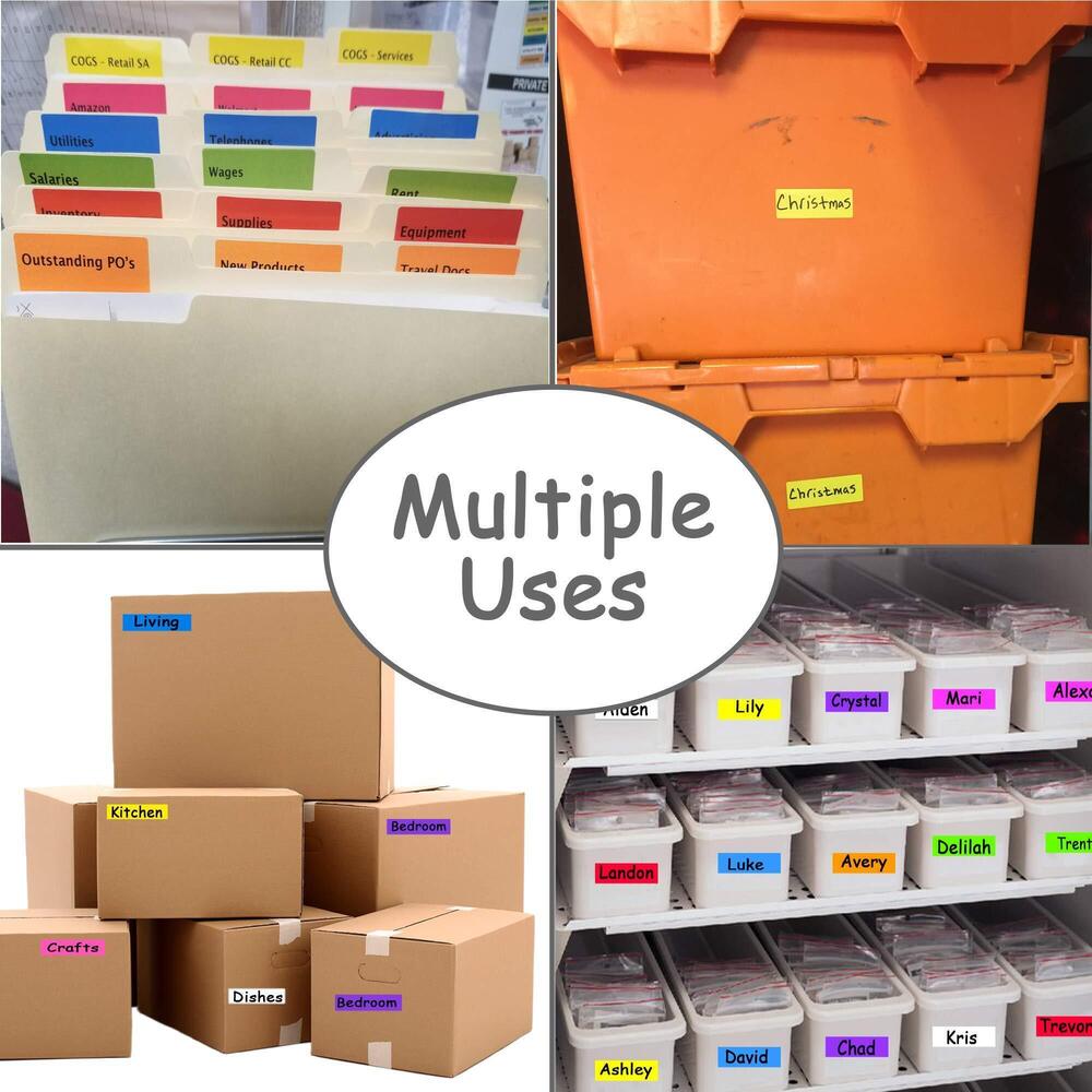 3309 Color Coded File Folder Labels 1" X 4", Assorted Multi-Pack 400 Count - Picture 3 of 4